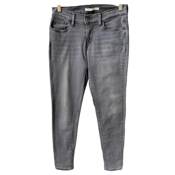 Levi's Denim - Levi’s 710 Jeans Pants Grey Wash Denim Stretch Pockets Preppy Super Skinny Sz 28